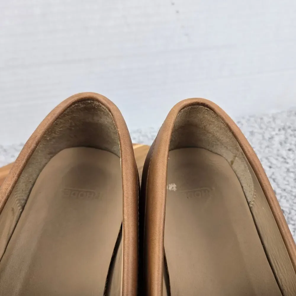 Rhodes Footwear Mens 10.5 Ashby Brown Leather Casual Daily Lug Sole Penny Loafer